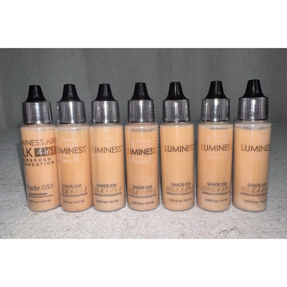 Luminess Silk 4-in-1 Airbrush Foundation 0.5oz Lot of 7 - Shade 030 NEW